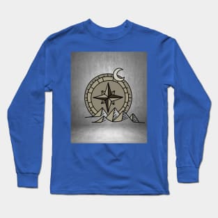 Old Retro Compass Signpost Viking Long Sleeve T-Shirt